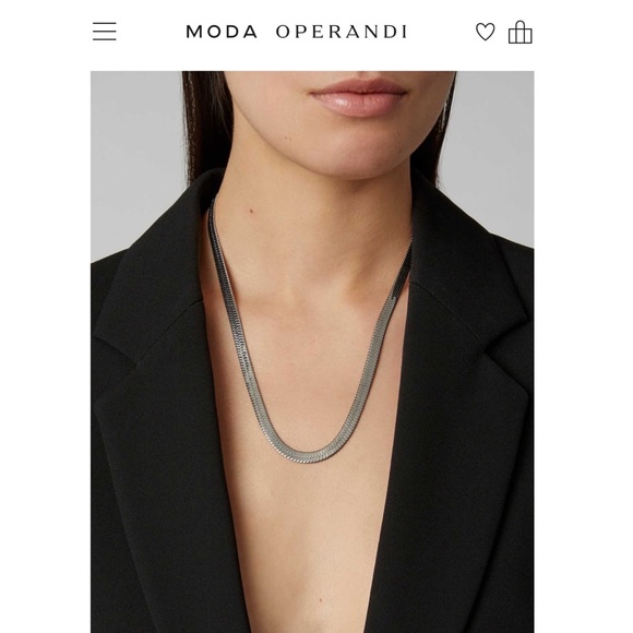 Fallon herringbone snake silver chain necklace set - Picture 8 of 15